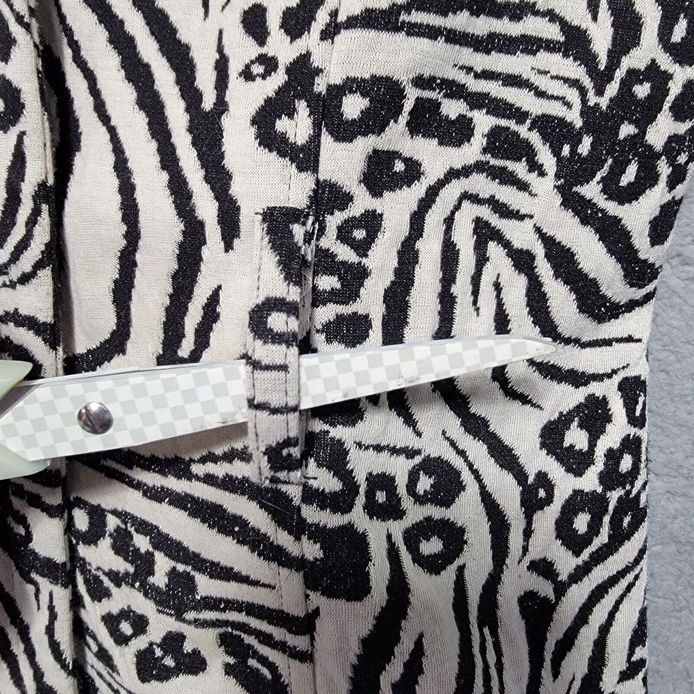 89th & MADISON Women's Animal Print Jacket Blazer Cream Black Size Small - Picture 3 of 8
